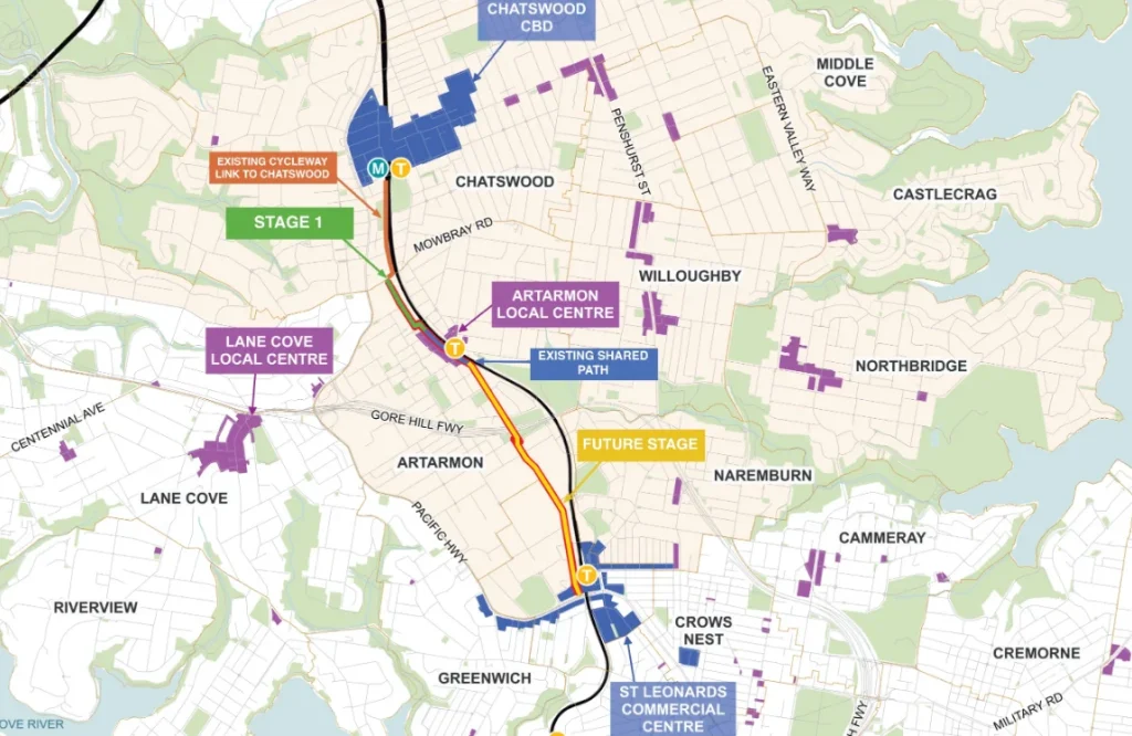 Chatswood to St Leonards Active Way
